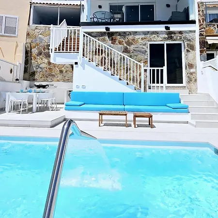 Exclusive Villa With Heated Saltwater Pool, Roof Terrace With Beautiful Views In Mogan Arguineguin Exterior photo